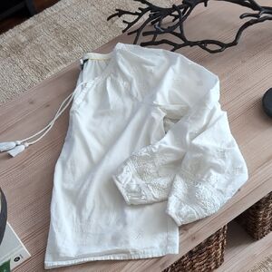 Nautica Ivory Embroidered Top